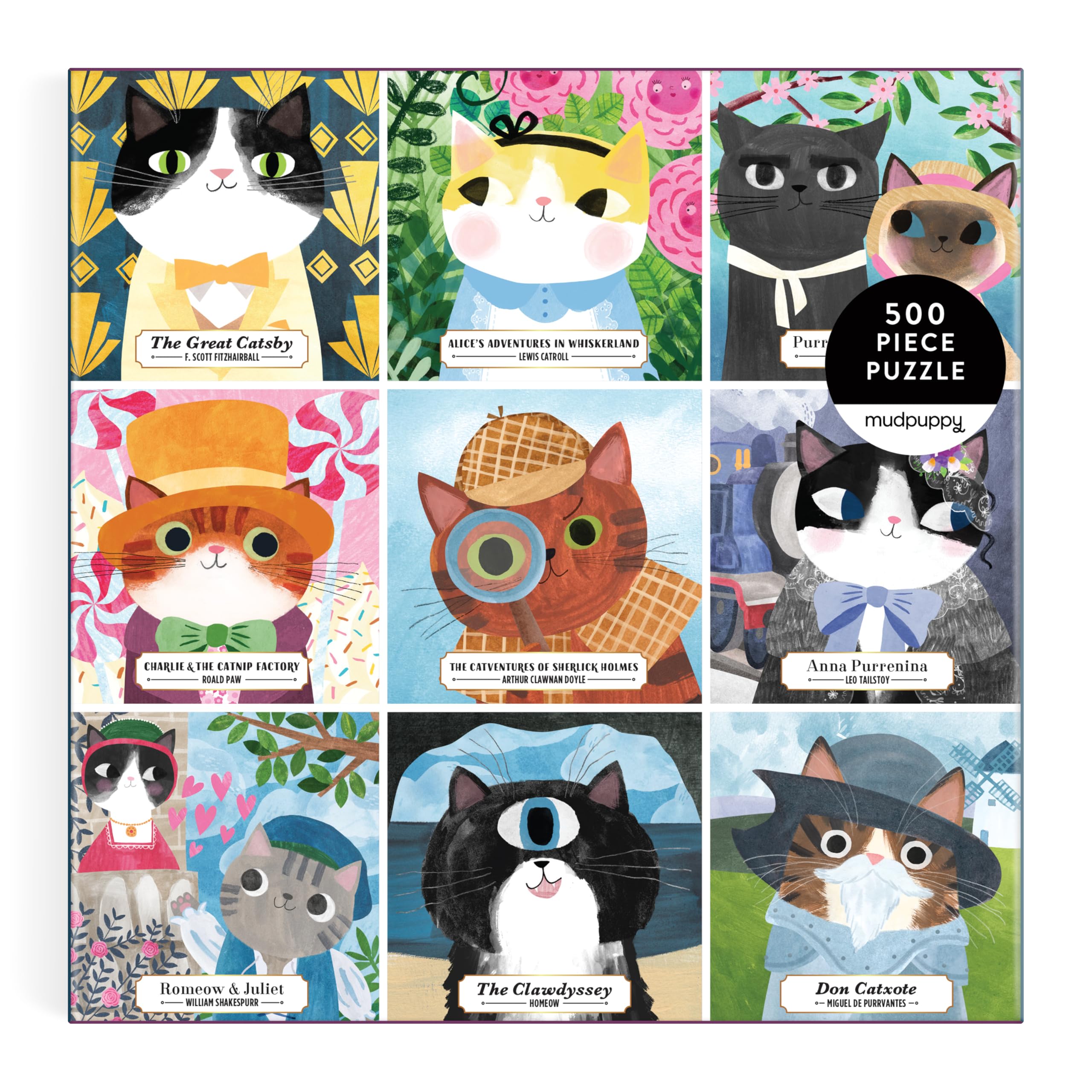 Amazon.com: Mudpuppy Bookish Cats 500 Piece Family Puzzle